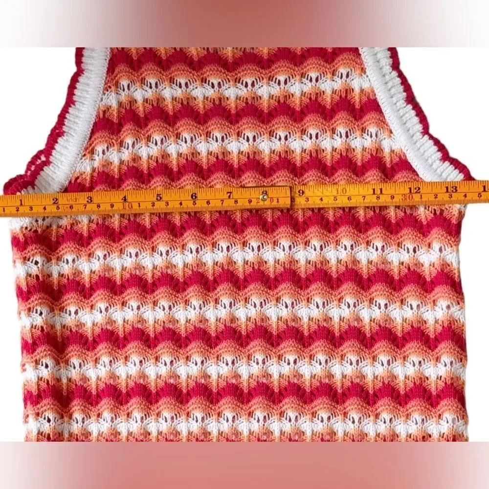 LOFT Petites Sleeveless Colorful Scalloped Halter Sweater Tank. XSP. NWOT. - Picture 4 of 7